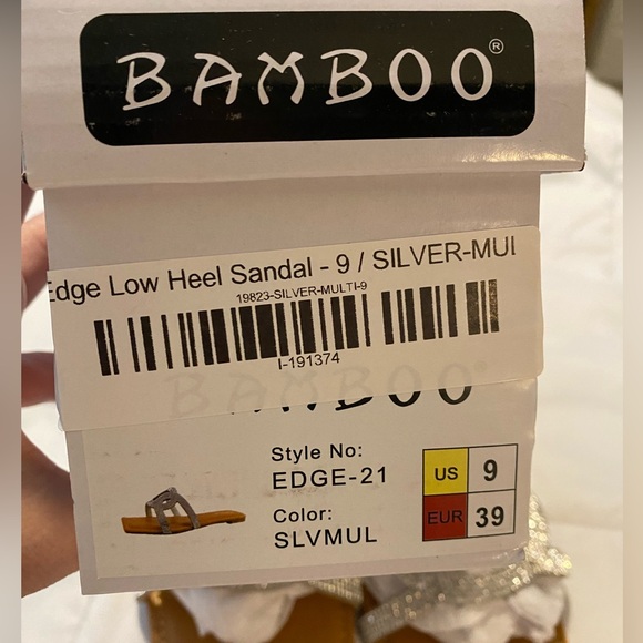 NEW in box, never worn. Bamboo Edge-21 sandal. Size 9 Silver square toe - Picture 5 of 6
